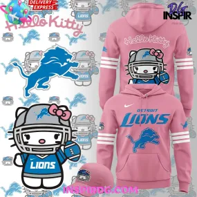-Detroit Lions x Hello Kitty 2024 Pink Hoodie