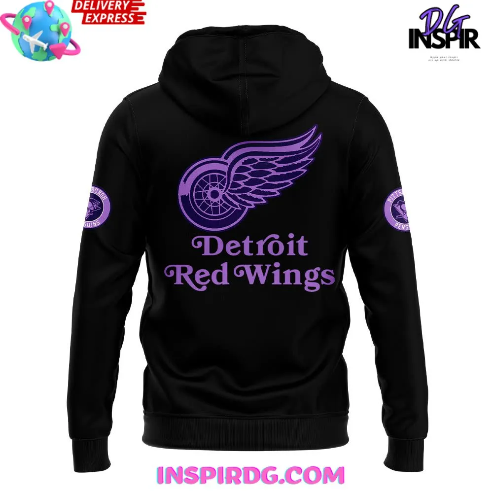 -Detroit Red Wings x Hockey Fights Cancer 2024 Hoodie