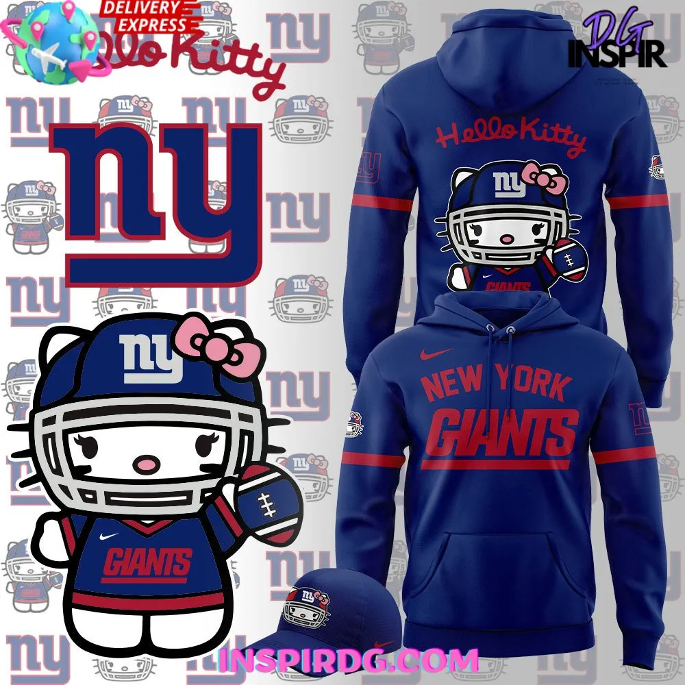 -New York Giants x Hello Kitty Blue Hoodie