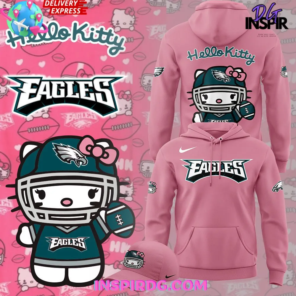 -Philadelphia Eagles x Hello Kitty Pink Hoodie