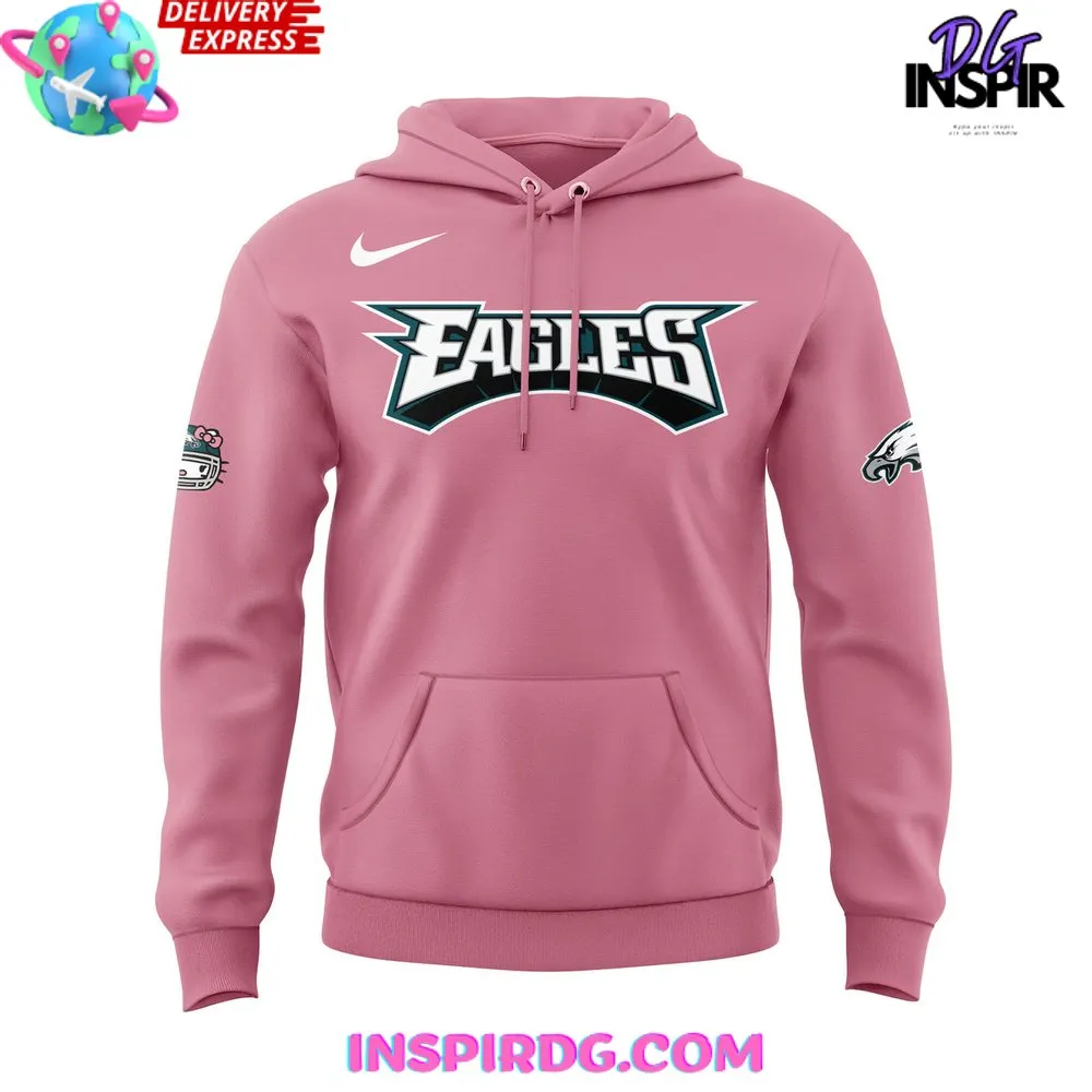 -Philadelphia Eagles x Hello Kitty Pink Hoodie