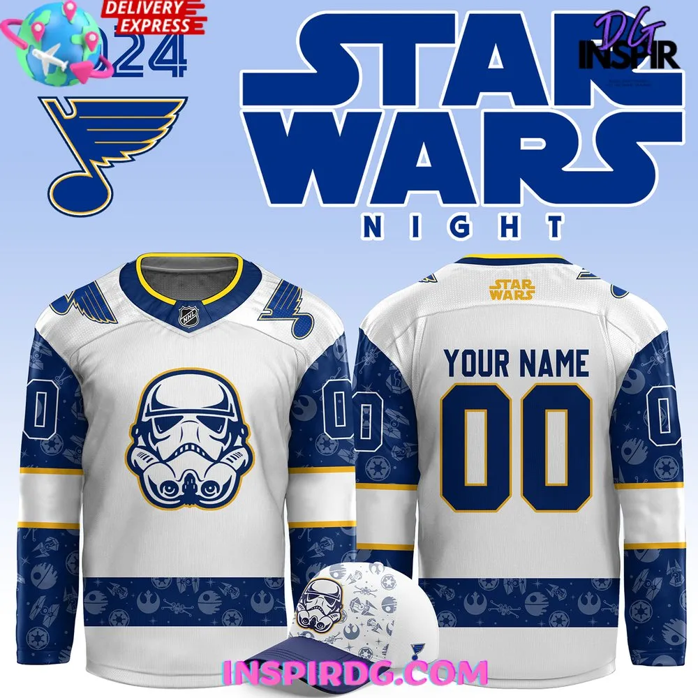-St. Louis Blues x Star Wars Night 2024 Custom Hockey Jersey