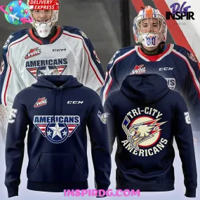 -Tri-City Americans Hockey 2024 Navy Hoodie