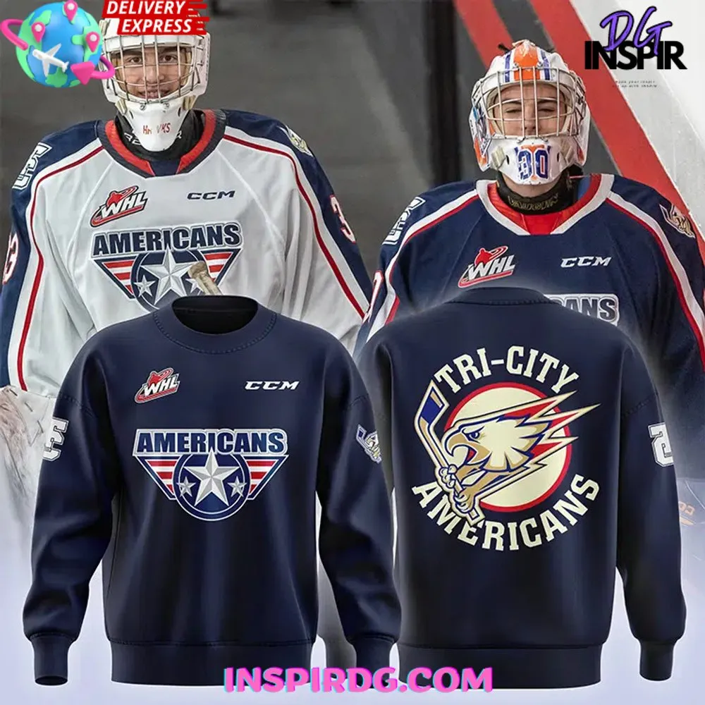 -Tri-City Americans Hockey 2024 Navy Sweatshirt
