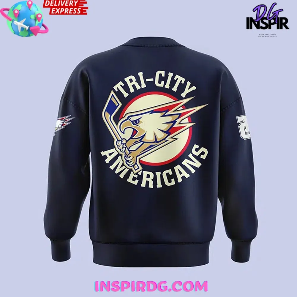 -Tri-City Americans Hockey 2024 Navy Sweatshirt