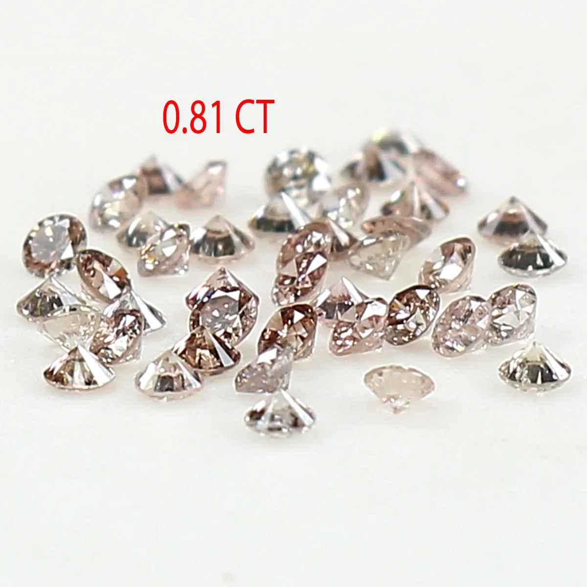 0.81 Ct Natural Loose Round Shape Diamond Pink Color Round Cut Diamond 1.60 MM Natural Loose Pink Diamond Round Brilliant Cut Di