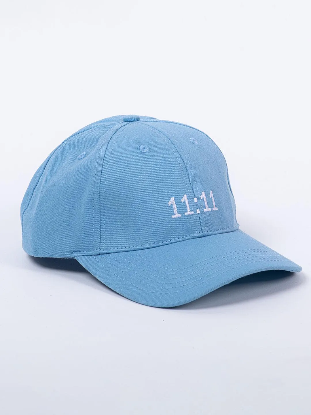 11:11 Embroidered Pale Blue Free Size Unisex Baseball Caps