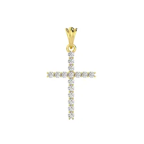 14K Gold 1.00 Carat Diamond Tennis Cross