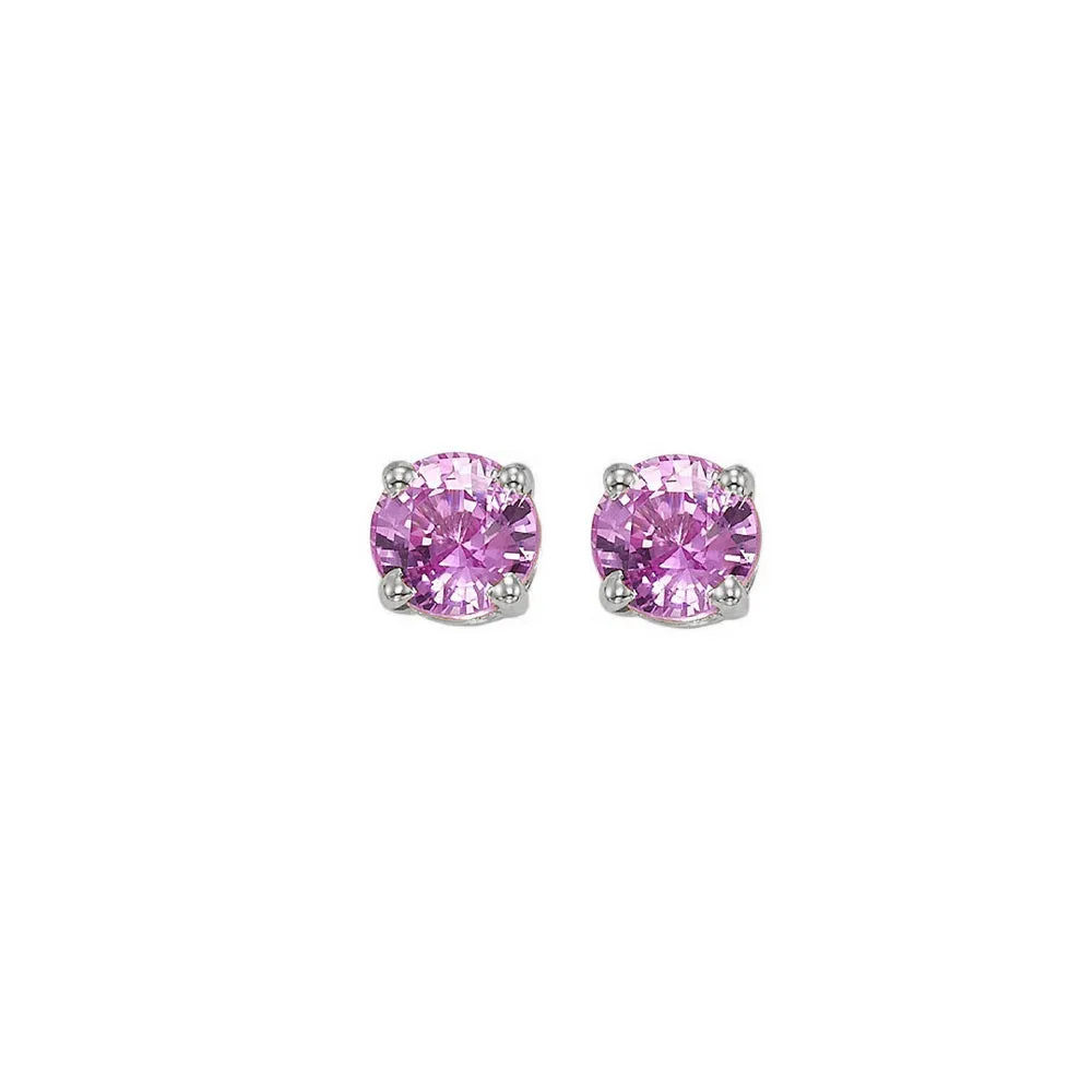 14KT WHITE GOLD PINK SAPPHIRE (7/8 CTW) EARRING