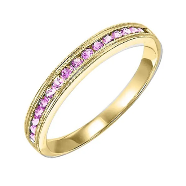 14KT YELLOW GOLD PINK SAPPHIRE (1/3 CTW) RING