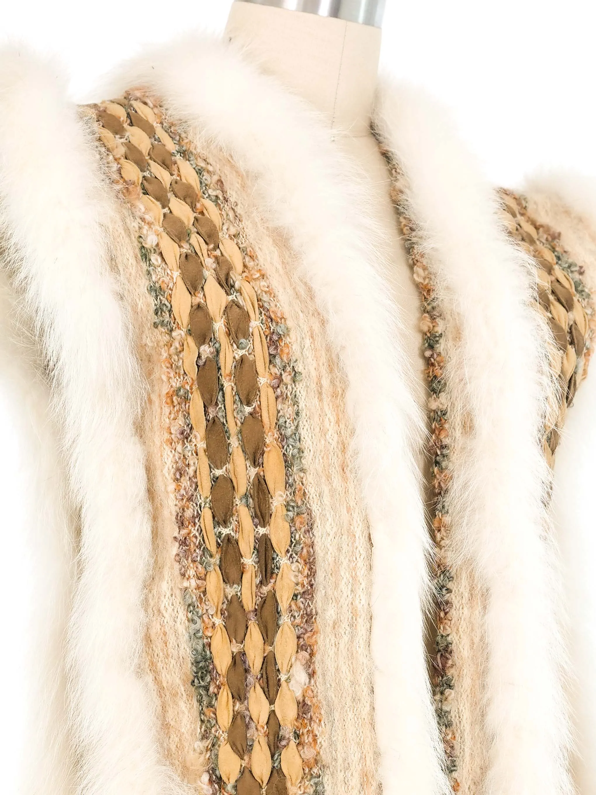 1960s Fur Trimmed Woven Vest