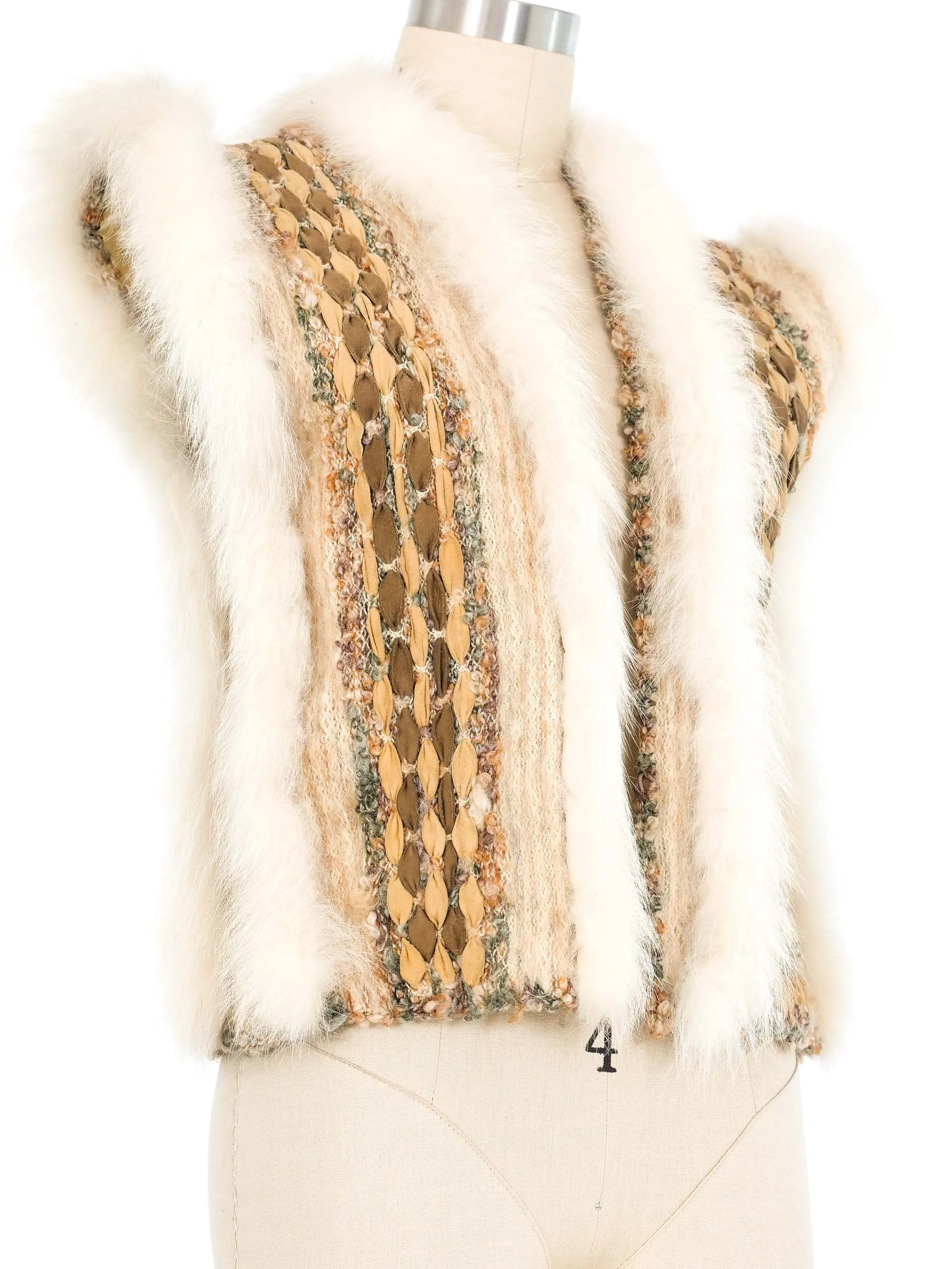 1960s Fur Trimmed Woven Vest