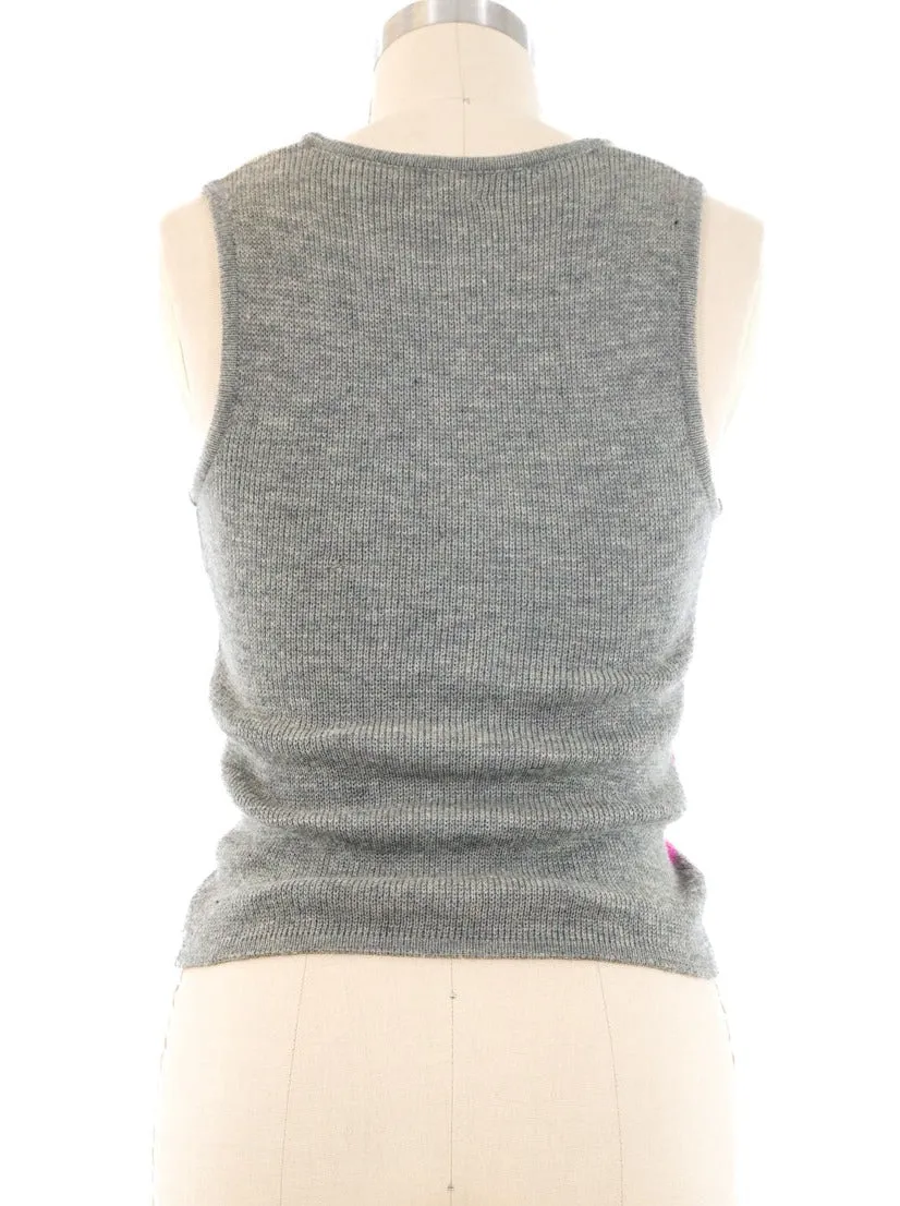 1970's Striped Knit Sweater Vest