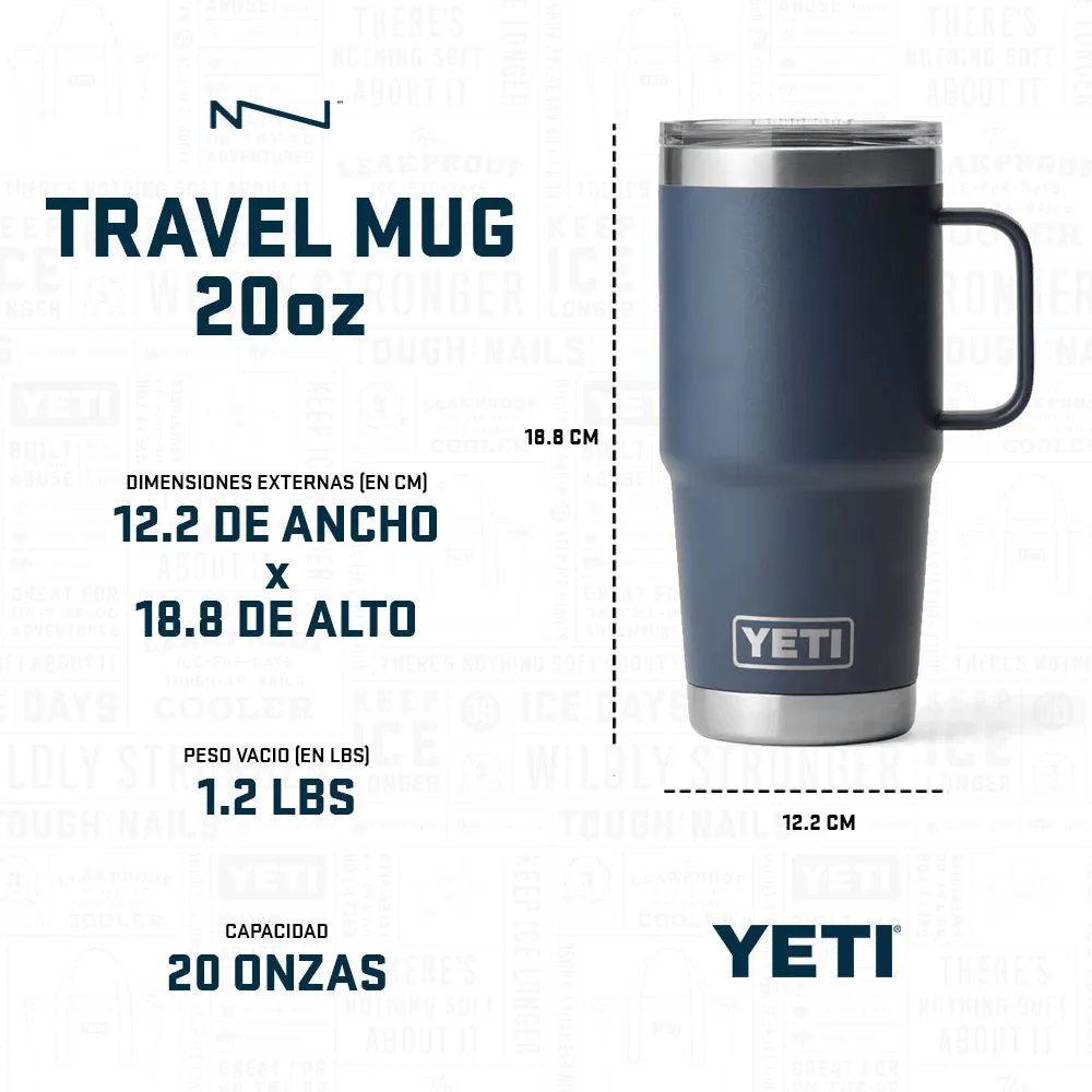 21071501392 TAZA RAMBLER 20oz TRAVEL MUG CON TAPA STRONGHOLD RESCUE RED MARCA YETI