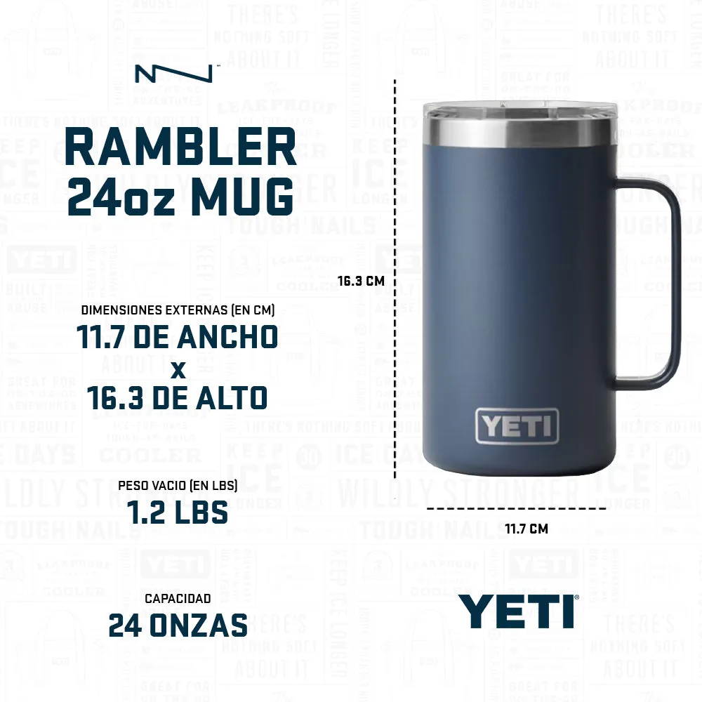 21071504371 TAZA RAMBLER 24oz MUG TAPA MAGNETICA RESCUE RED MARCA YETI