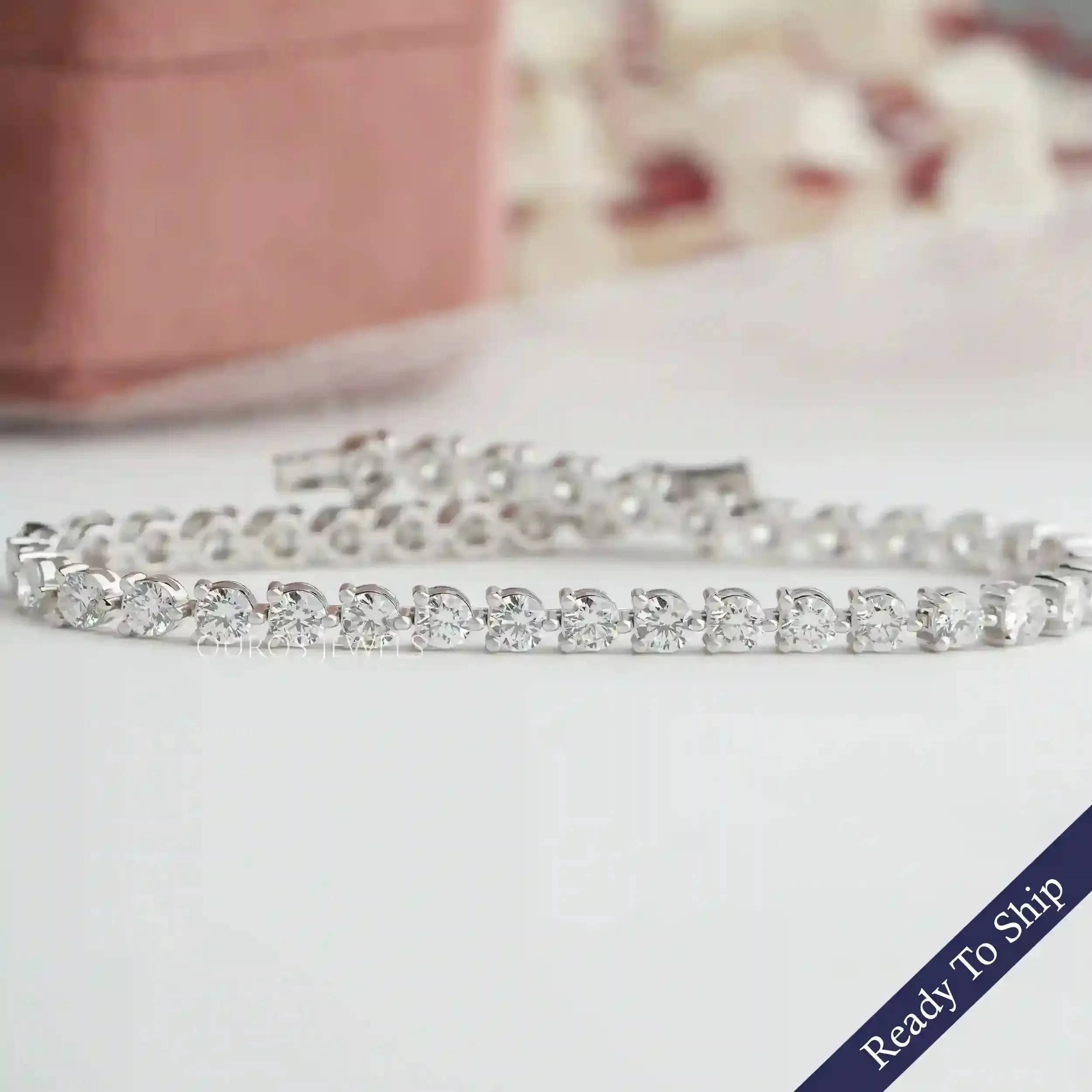 3.20 MM Round Cut Lab Grown Diamond  Tennis Bracelet