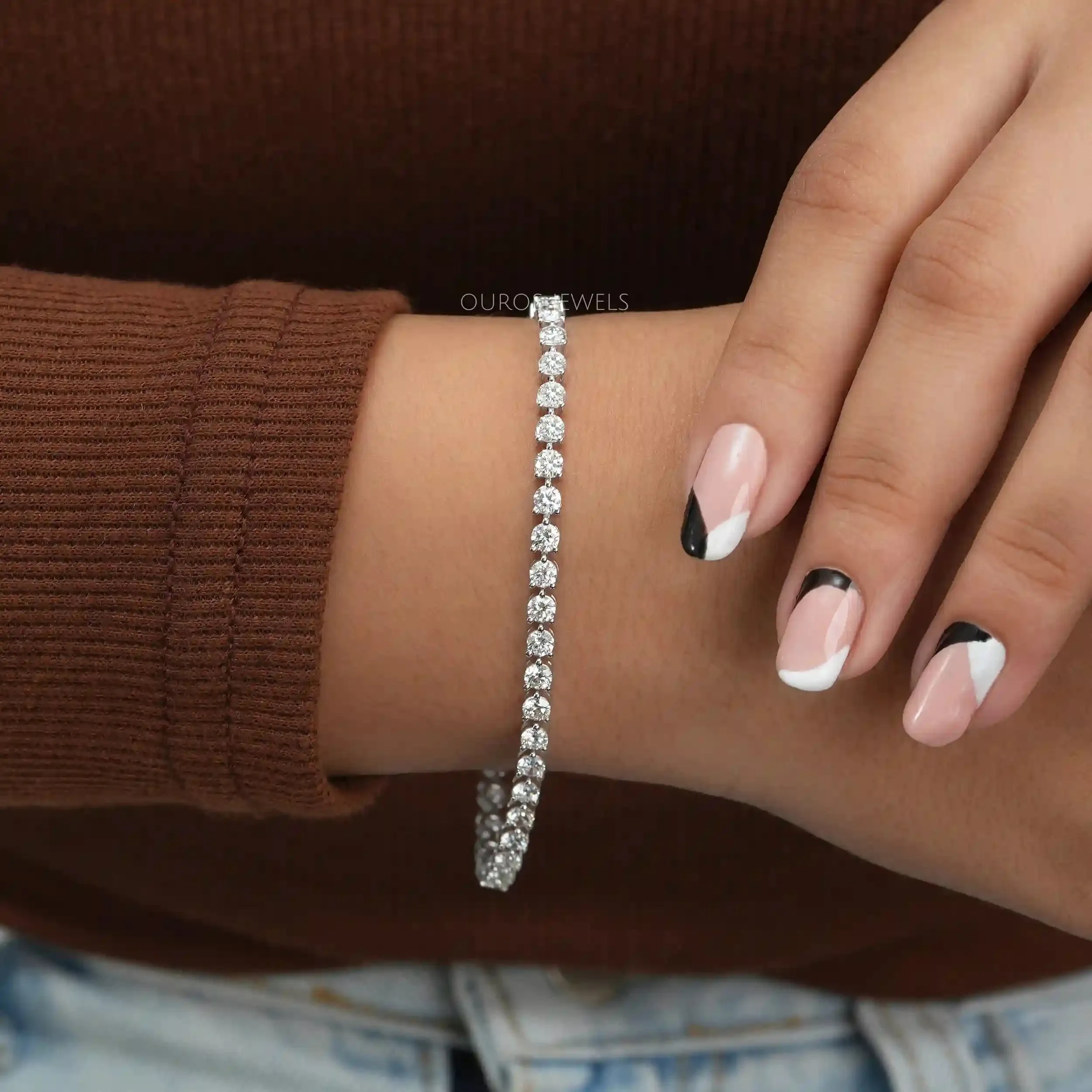 3.20 MM Round Cut Lab Grown Diamond  Tennis Bracelet
