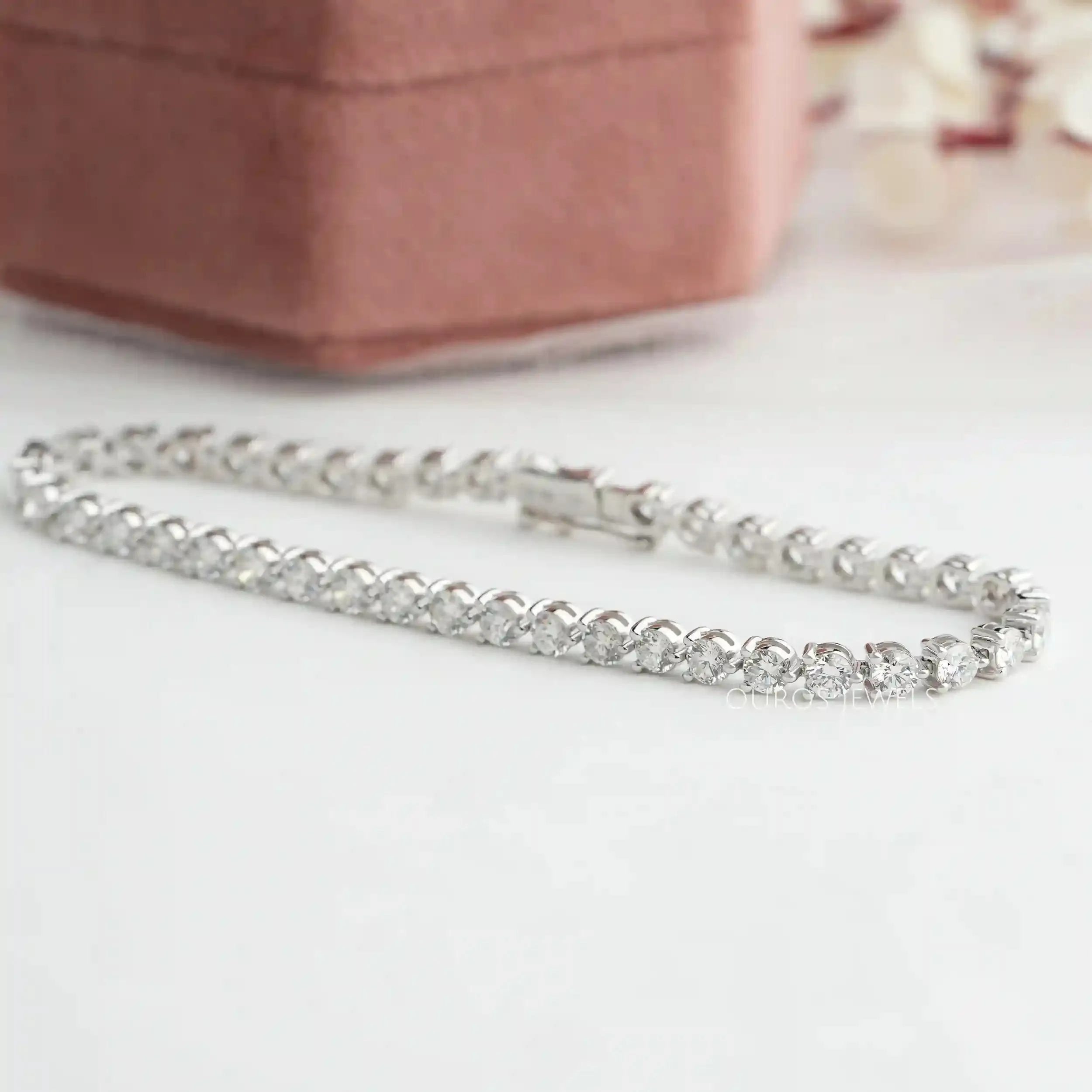 3.20 MM Round Cut Lab Grown Diamond  Tennis Bracelet