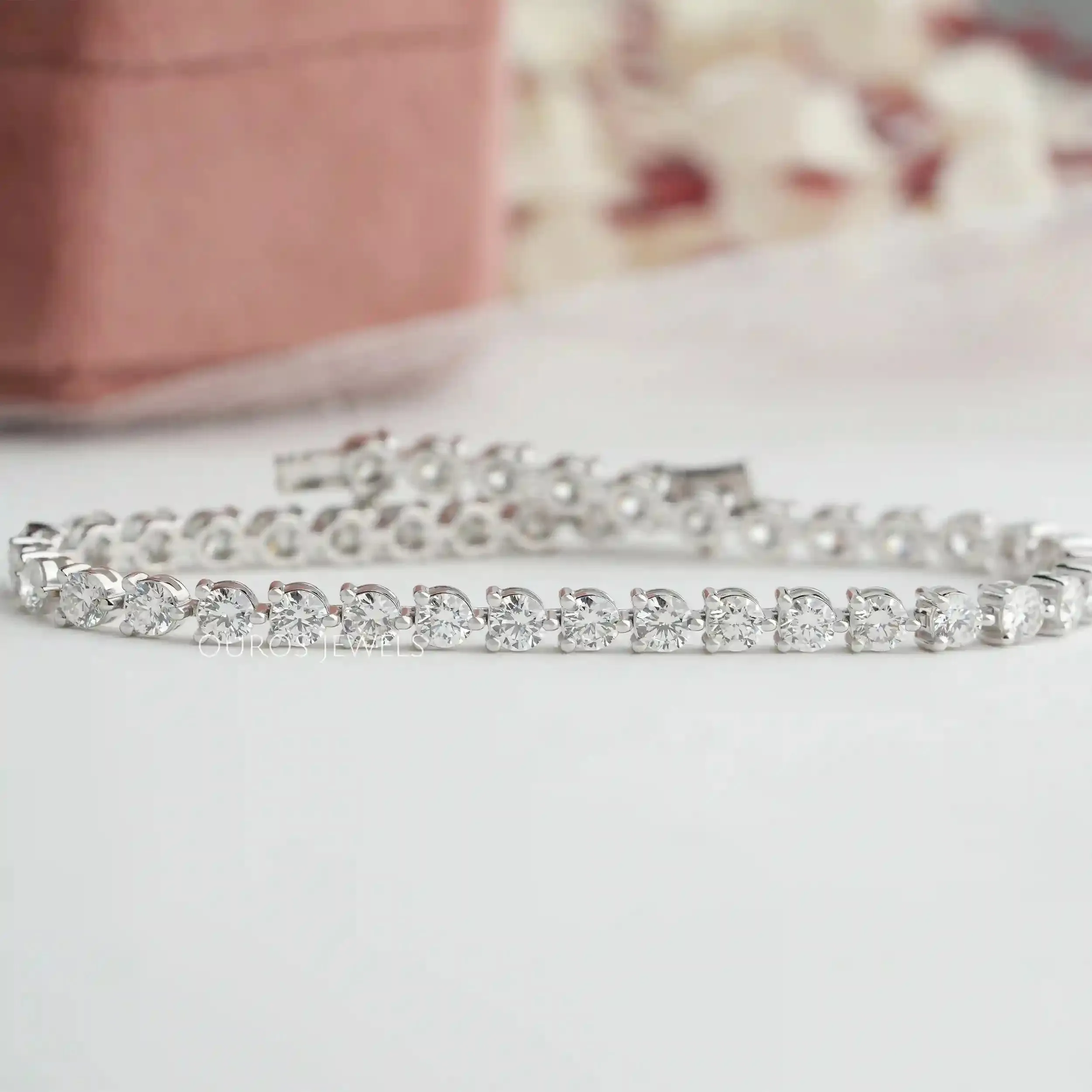3.20 MM Round Cut Lab Grown Diamond  Tennis Bracelet