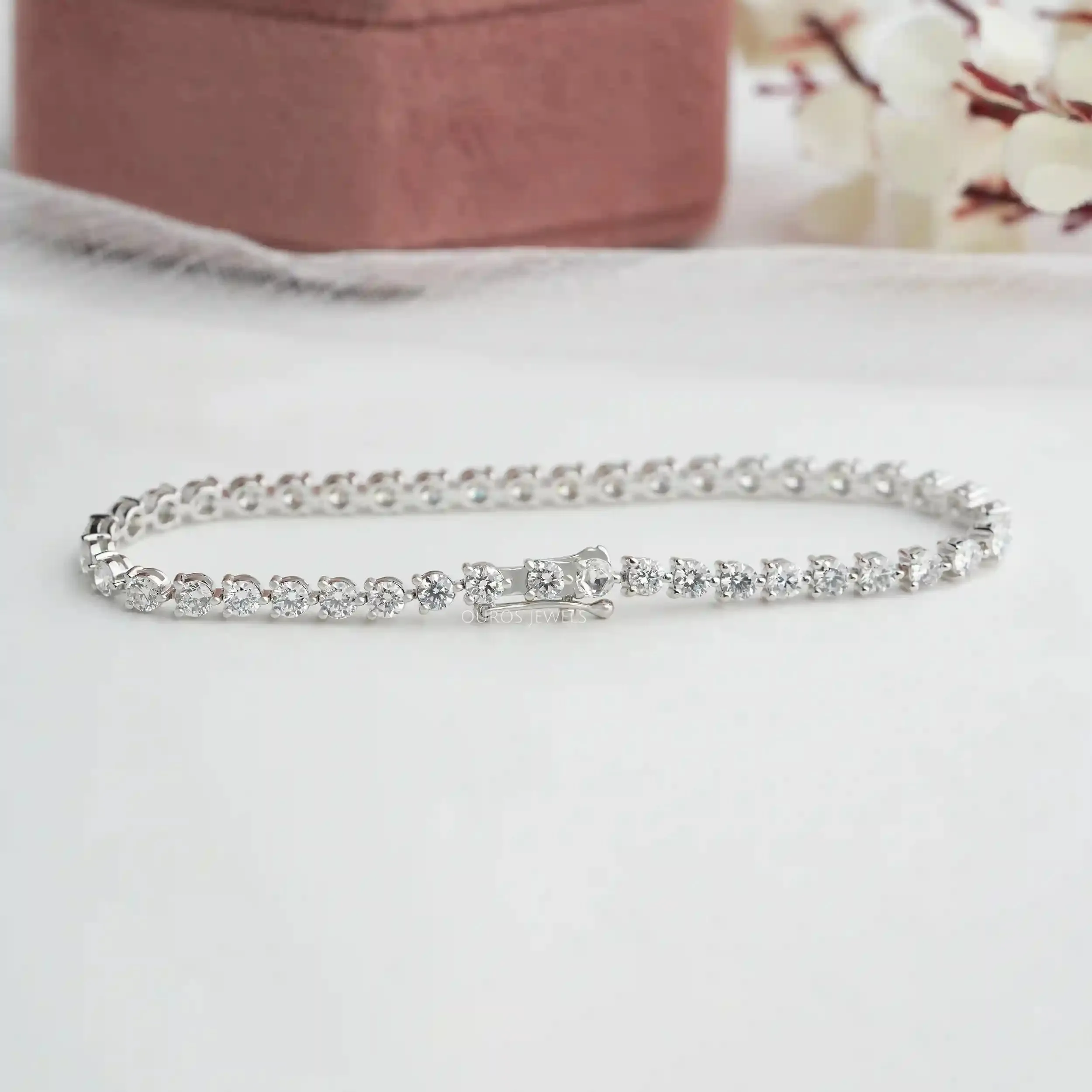3.20 MM Round Cut Lab Grown Diamond  Tennis Bracelet