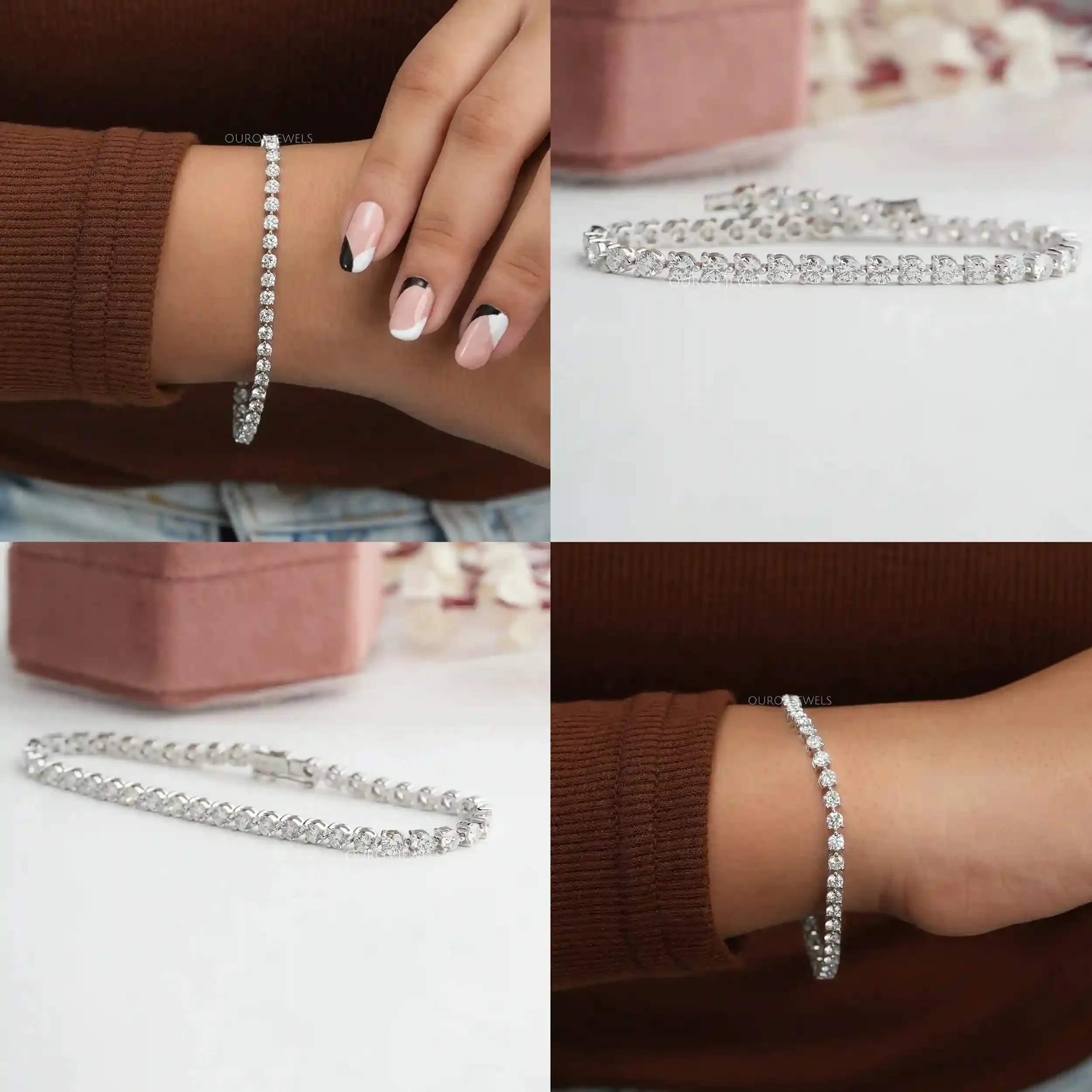 3.20 MM Round Cut Lab Grown Diamond  Tennis Bracelet