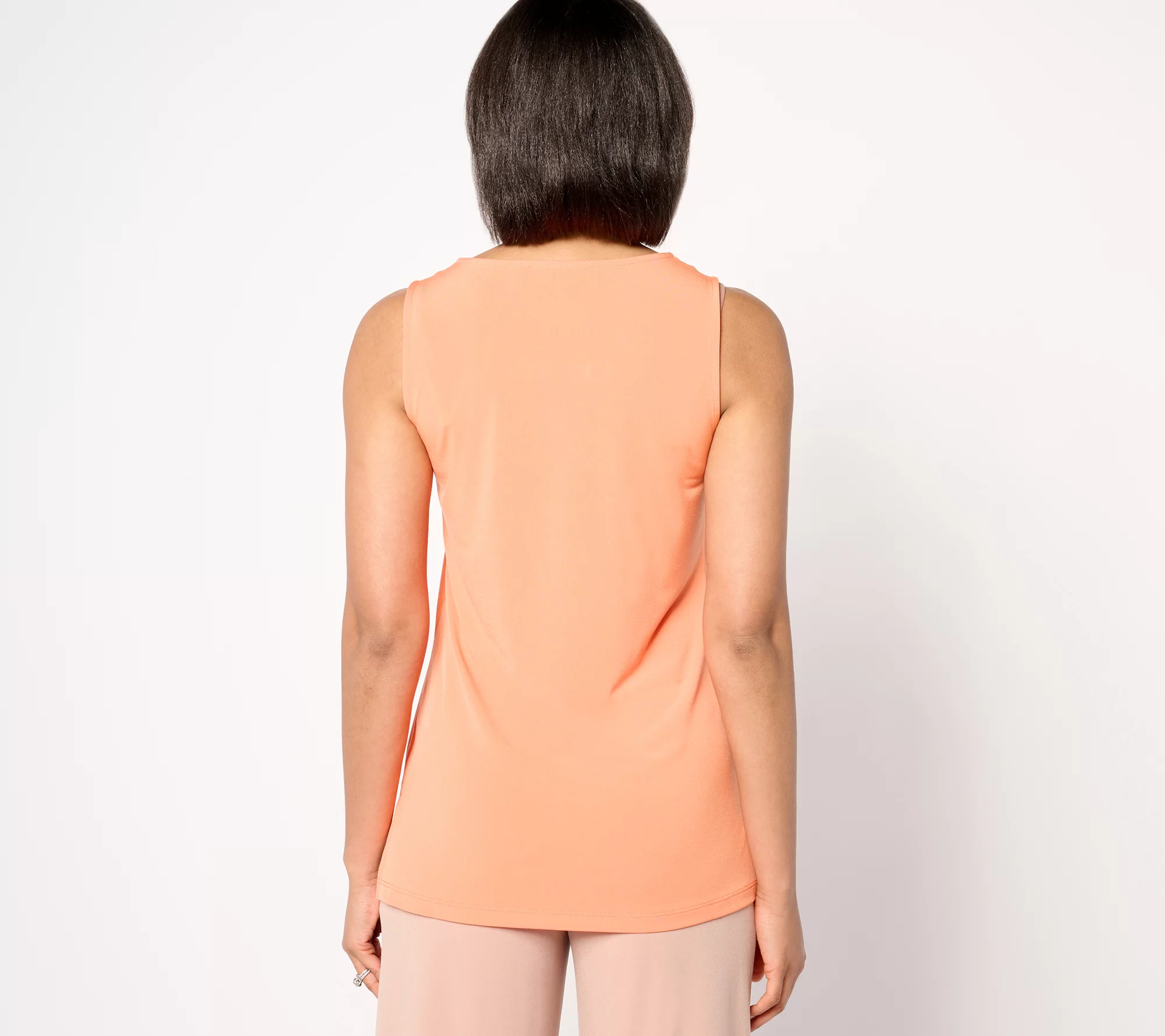 "As Is" Susan Graver Liquid Knit Sleeveless A-Line Top w/ Grommet Detail