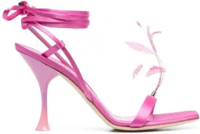 3juin Kimi 105mm feather-detail sandals Pink