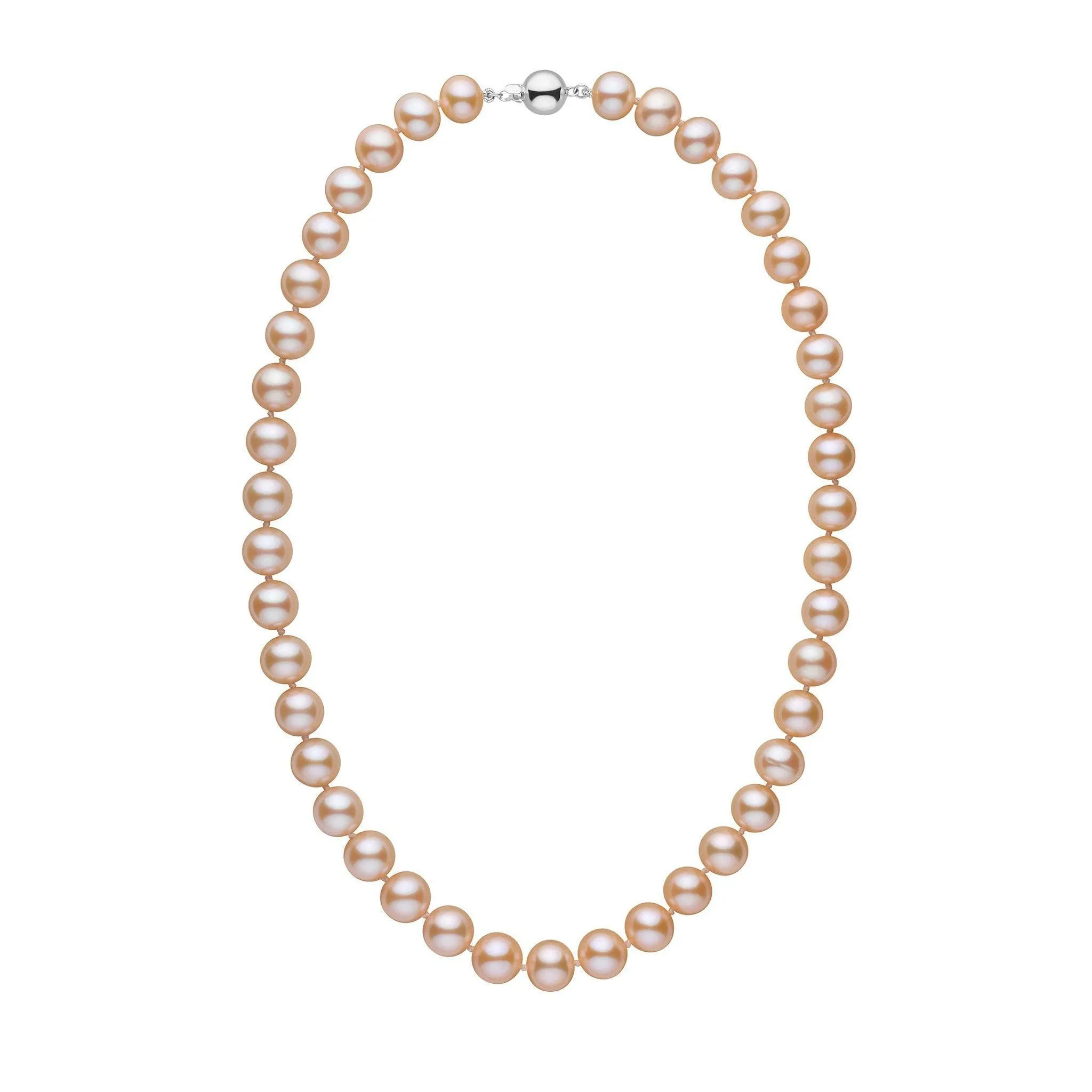 9.5-10.5 mm 18 inch AA+ Pink to Peach Freshwater Pearl Necklace