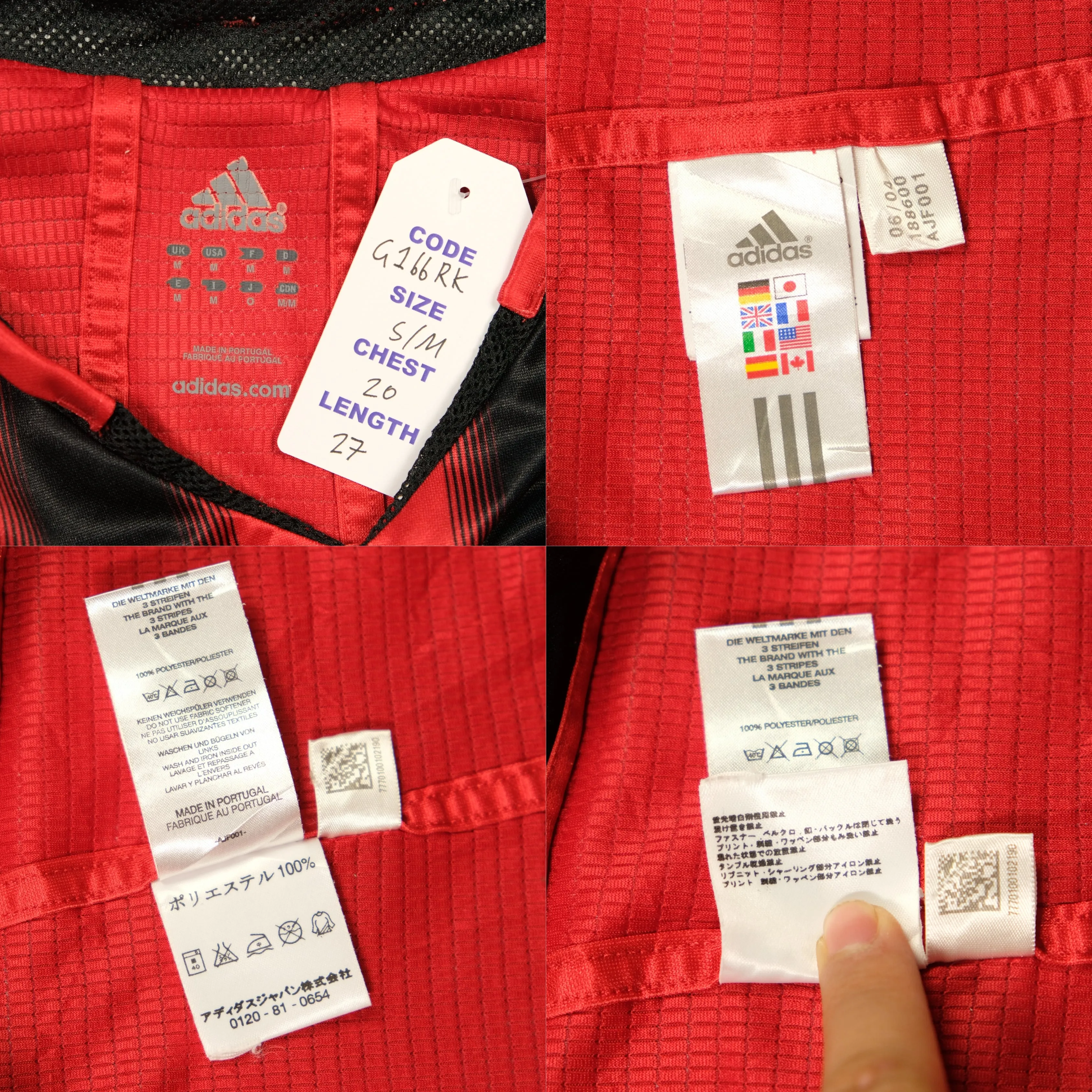 AC Milan Italy Player Issue Nesta 13 2004/2005 Original Adidas Home Football Shirt Small/Medium