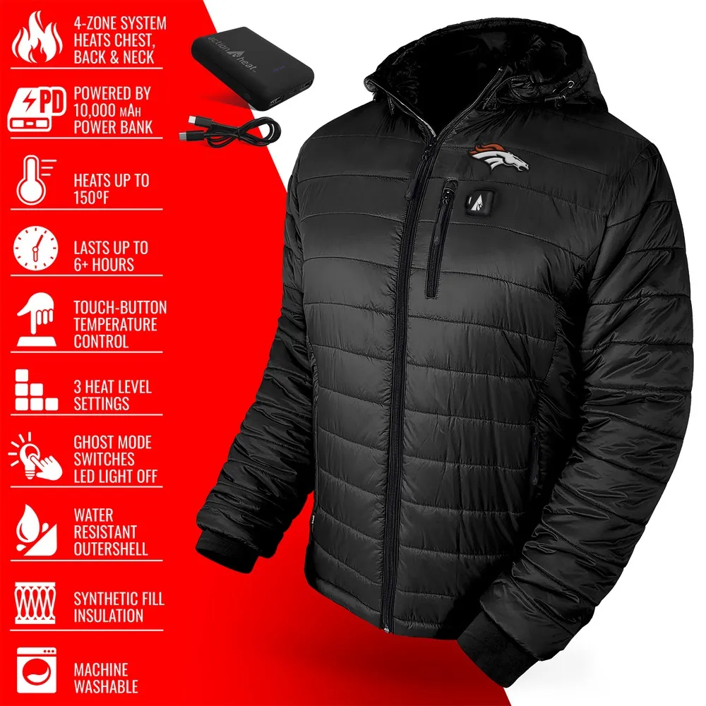 ActionHeat Denver Broncos 5V Men's Puffer Battery Heated Jacket