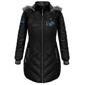 ActionHeat Detroit Lions 5V Women's Long Puffer Battery Heated Jacket