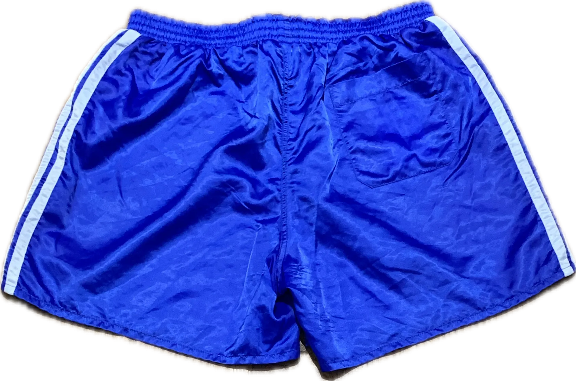  Adidas satin football shorts electric blue - Large