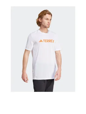 adidas Terrex Men'sMountain Logo Tech Tee - White