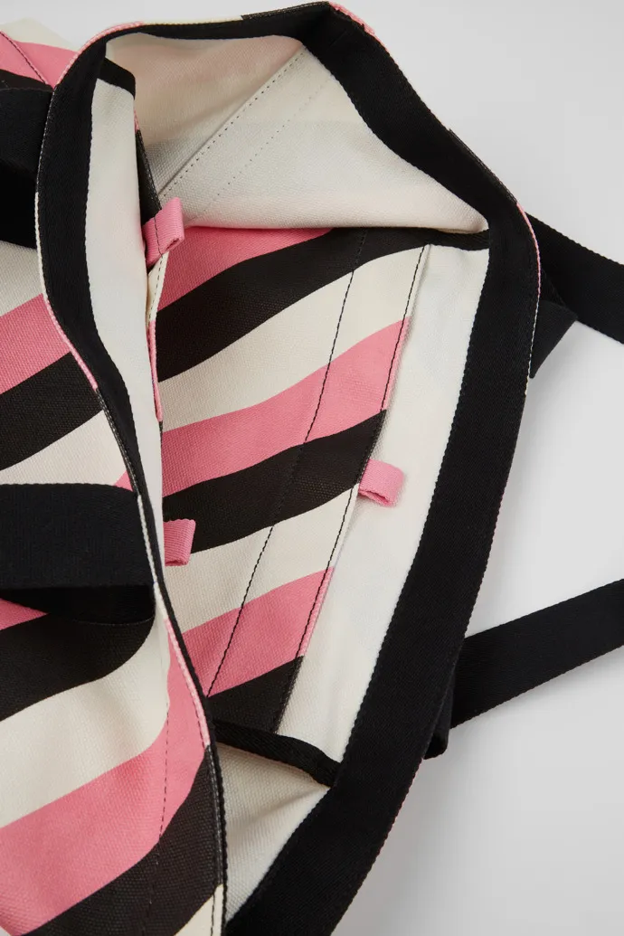 Ado Black, pink, and white recycled cotton tote bag