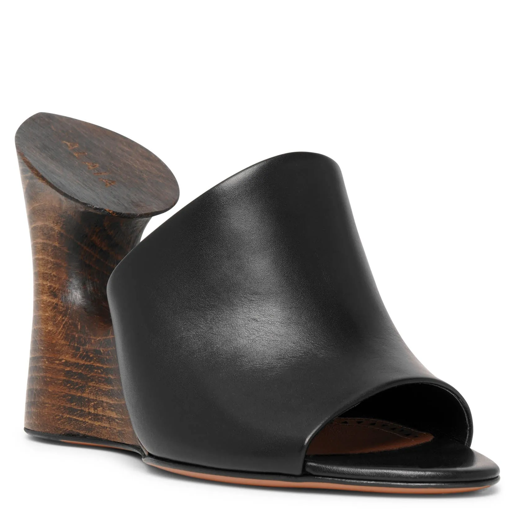 Alaïa La Sculpture black leather wedge mules
