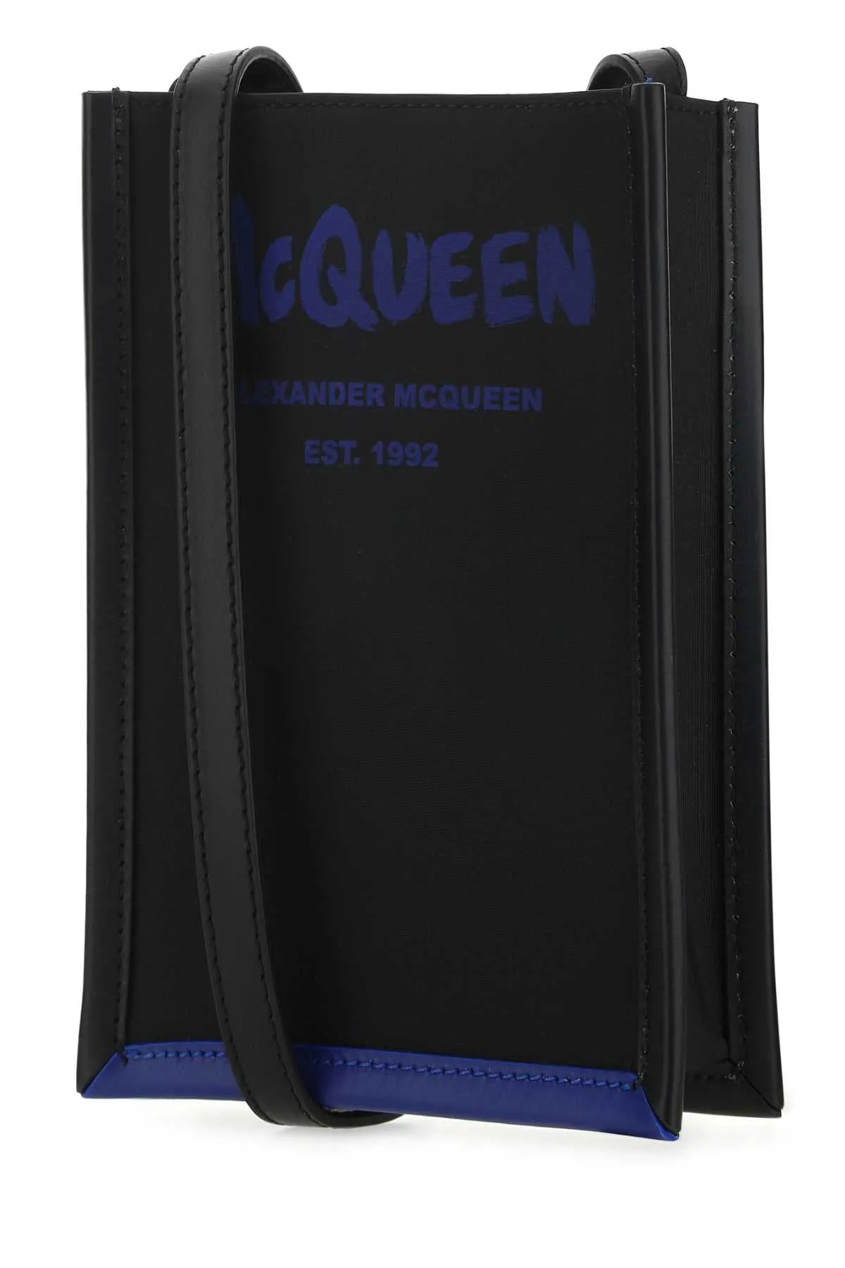 Alexander Mcqueen Black Fabric Mini Edge Crossbody Bag