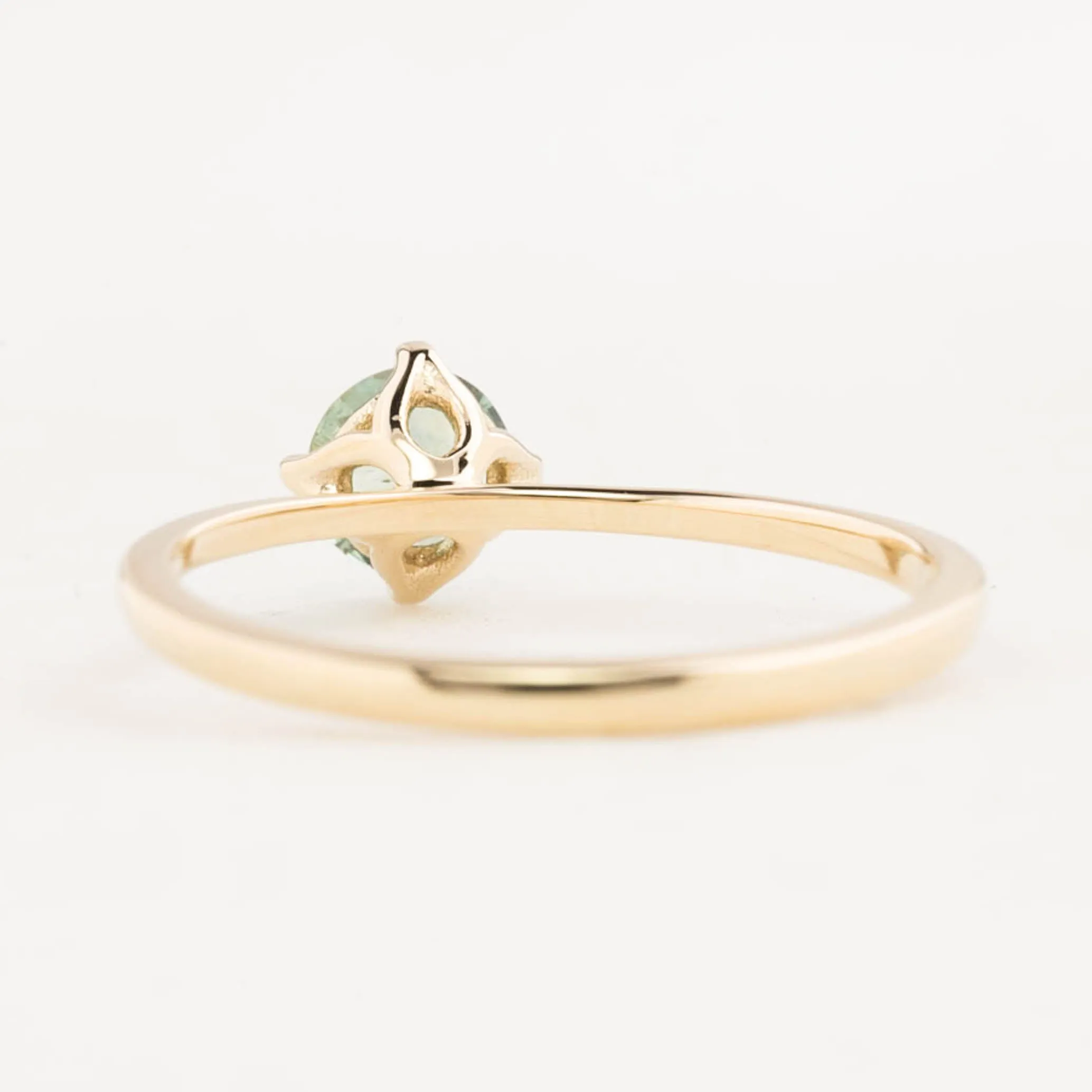 Alice Ring 0.55ct Light Green Montana Sapphire, 14K Yellow Gold (One of a kind)