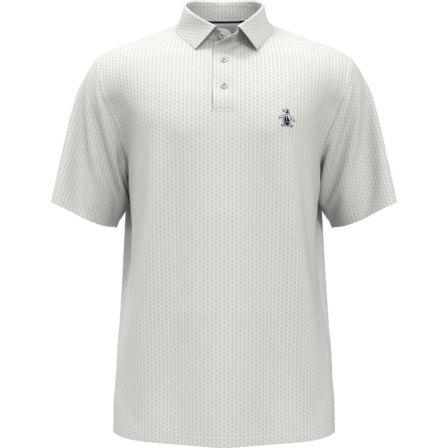 Allover Pete Print Short Sleeve Golf Polo Shirt In Bright White