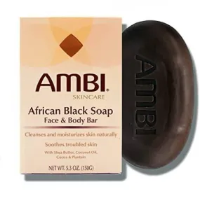 Ambi African Black Soap Face & Body Bar 5.3oz