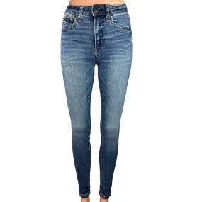 American Eagle Blue Medium Wash Distressed Skinny High Rise Jegging Jeans Size 2