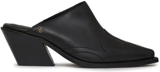 ANINE BING Tania 65mm leather mules Black