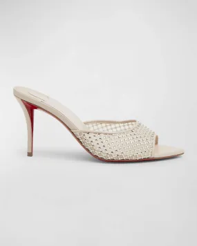 Apostropha Strass Net Red Sole Mule Sandals