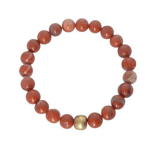 Appreciation, Empowerment, Understanding | Beaded Stretch Bracelet | Red Jasper Gemstone