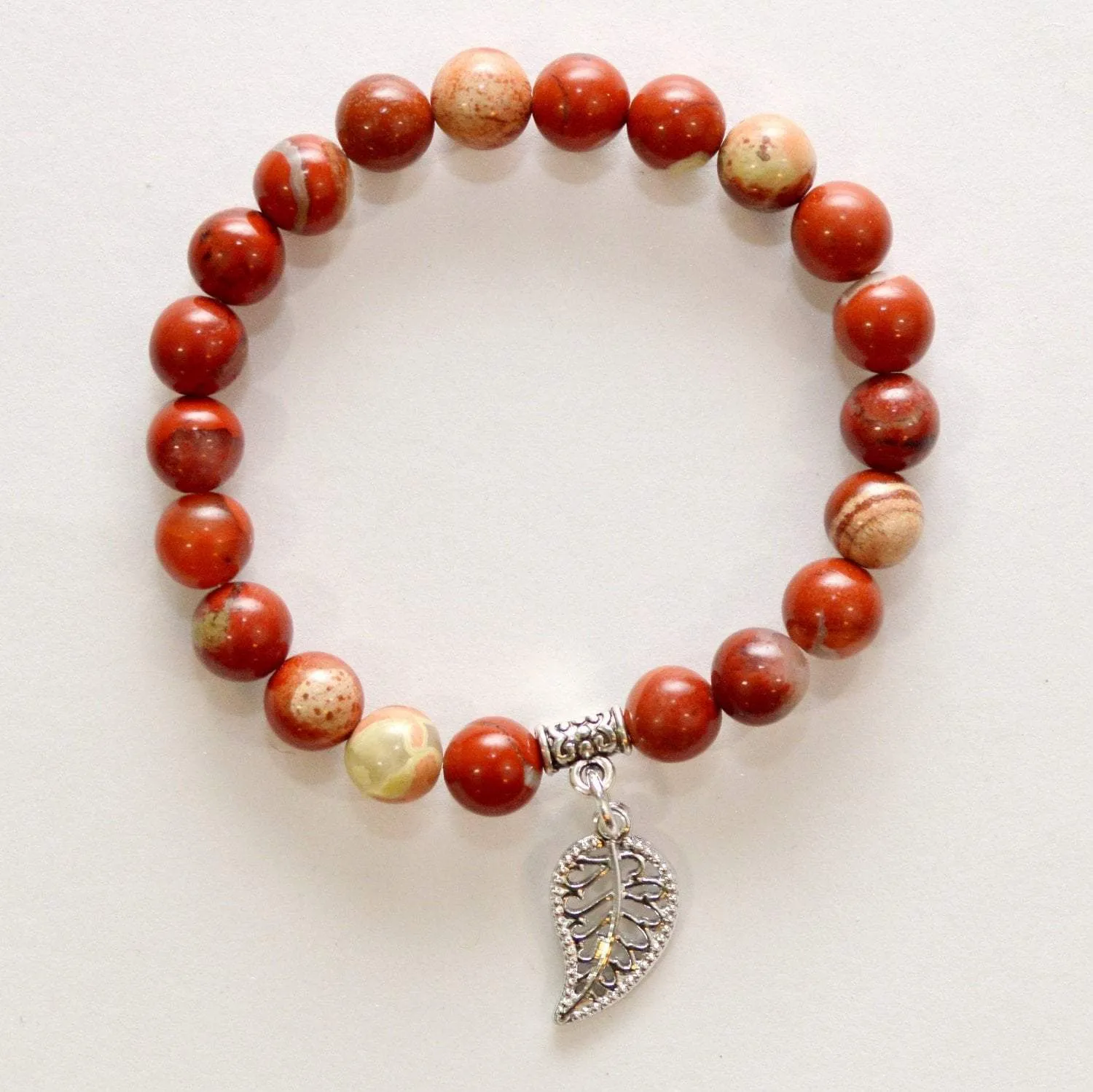 Appreciation, Empowerment, Understanding | Beaded Stretch Bracelet | Red Jasper Gemstone