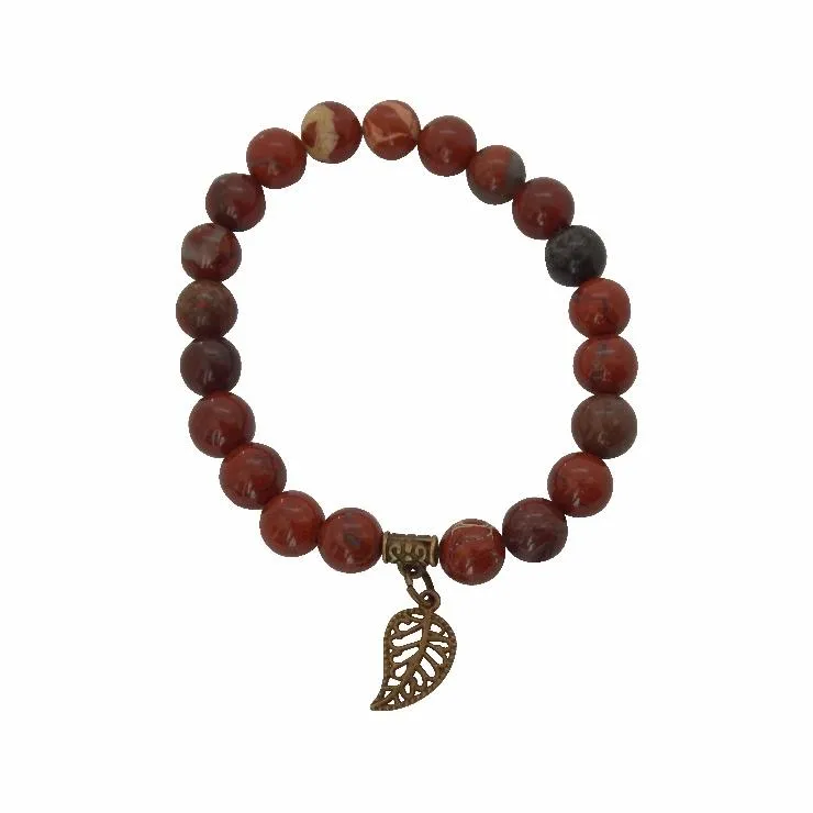 Appreciation, Empowerment, Understanding | Beaded Stretch Bracelet | Red Jasper Gemstone