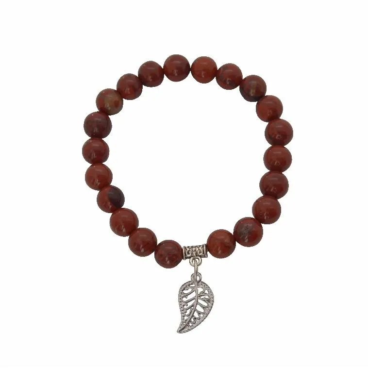 Appreciation, Empowerment, Understanding | Beaded Stretch Bracelet | Red Jasper Gemstone