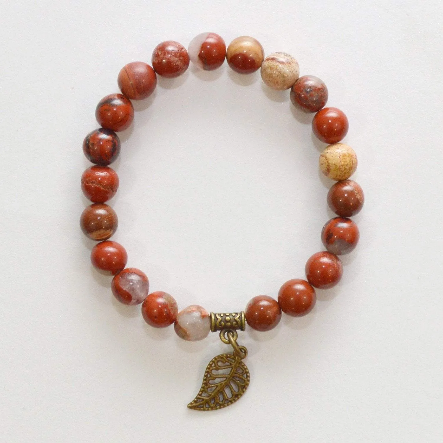 Appreciation, Empowerment, Understanding | Beaded Stretch Bracelet | Red Jasper Gemstone