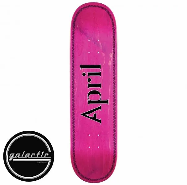 April Logo Black On Pink Deck 8.25