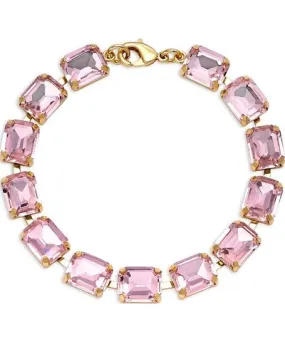Aqua x Wicked Pink Stone Tennis Bracelet in 14K Gold Plated