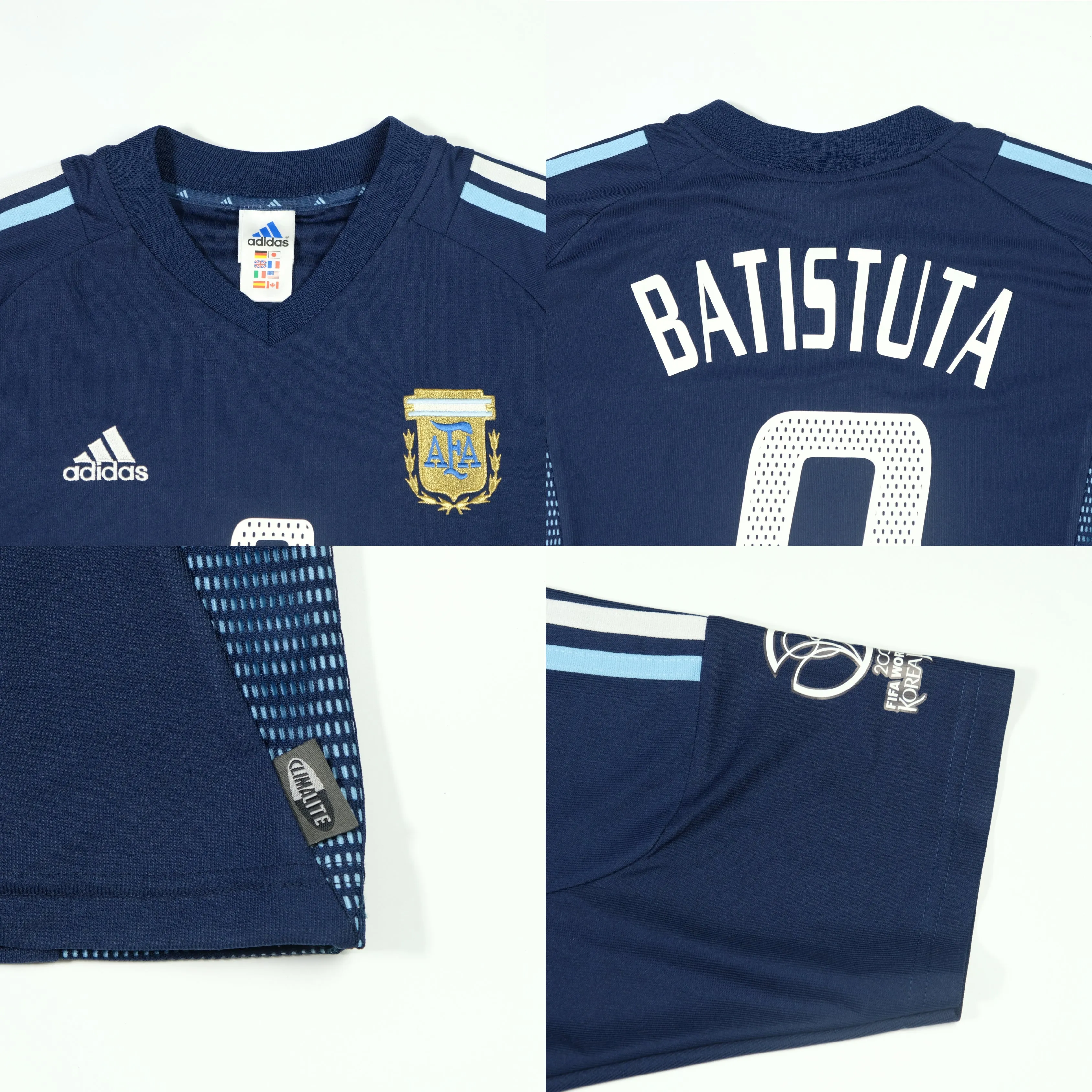 Argentina Batistuta 2002/2004 Adidas Away Football Shirt Medium